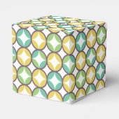 Retro Diamond in Circle Pattern Blue Green Gold Bedankdoosjes (Achterkant)