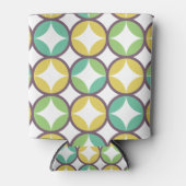 Retro Diamond in Circle Pattern Blue Green Gold Blikjeskoeler (Voorkant)
