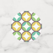Retro Diamond in Circle Pattern Blue Green Gold Confetti (Kleine voorkant)