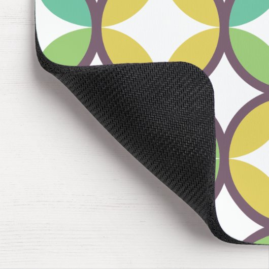 Retro Diamond in Circle Pattern Blue Green Gold Muismat (Hoek)