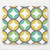 Retro Diamond in Circle Pattern Blue Green Gold Muismat (Voorkant)