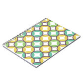 Retro Diamond in Circle Pattern Blue Green Gold Notitieboek (Linkerzijde)