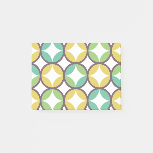 Retro Diamond in Circle Pattern Blue Green Gold Post-it® Notes (Voorkant)