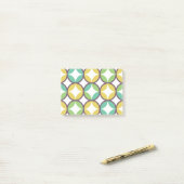 Retro Diamond in Circle Pattern Blue Green Gold Post-it® Notes (Op bureau)