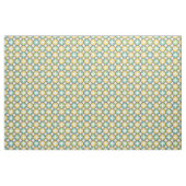 Retro Diamond in Circle Pattern Blue Green Gold Stof (Fat Quarter)