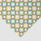 Retro Diamond in Circle Pattern Blue Green Gold Tissuepapier (Detail)