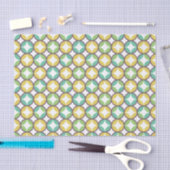 Retro Diamond in Circle Pattern Blue Green Gold Tissuepapier (Craft)