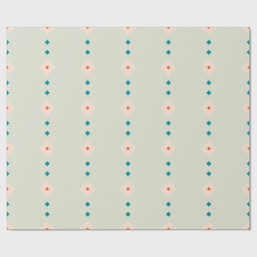 Retro Diamond Pattern Blue Gift Cadeau Cadeaupapier (Vlak)