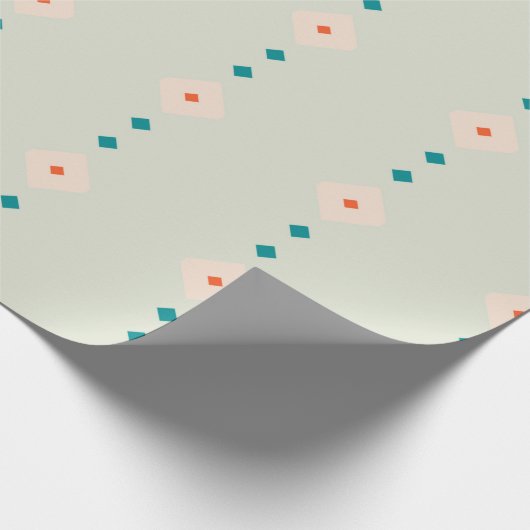 Retro Diamond Pattern Blue Gift Cadeau Cadeaupapier (Hoek)