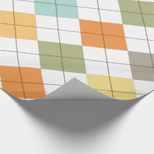 Retro Diamond Pattern Gift Wrap Cadeaupapier (Hoek)