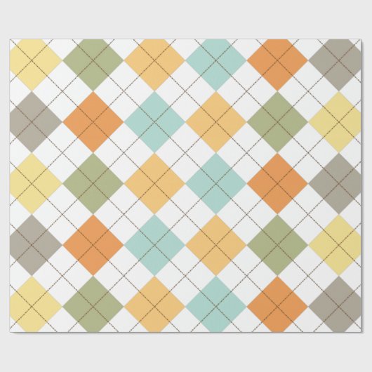 Retro Diamond Pattern Gift Wrap Cadeaupapier (Vlak)