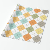Retro Diamond Pattern Gift Wrap Cadeaupapier (Uitgerold)