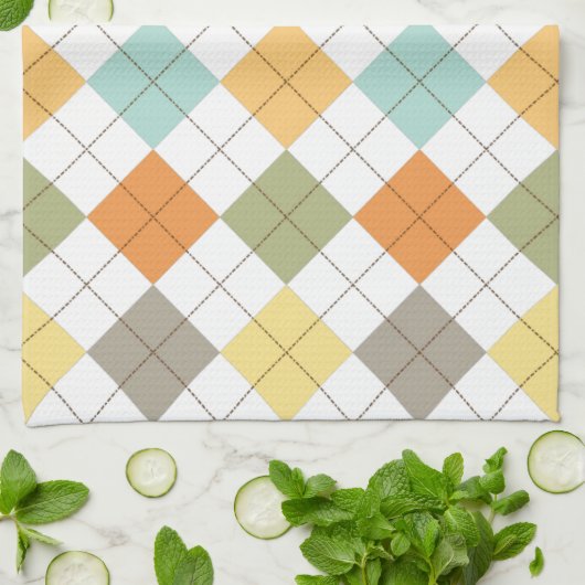 Retro Diamond Pattern Kitchen Towel Theedoek (Gevouwen)