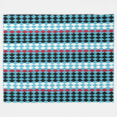 Retro Diamond rood, wit, zwart, middelmatig Fleece Deken (Voorkant (Horizontaal))
