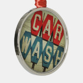 Retro Diamond Shaped Car Wash Sign Metalen Ornament (Rechts)