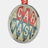 Retro Diamond Shaped Car Wash Sign Metalen Ornament (Links)