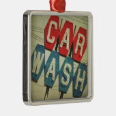 Retro Diamond Shaped Car Wash Sign Metalen Ornament (Rechts)
