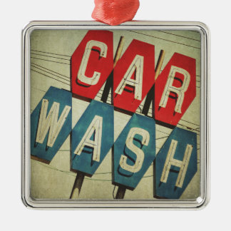 Retro Diamond Shaped Car Wash Sign Metalen Ornament