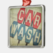 Retro Diamond Shaped Car Wash Sign Metalen Ornament (Links)