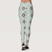 Retro Diamonds Brown Turquoise Leggings (Achterkant)