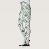 Retro Diamonds Brown Turquoise Leggings (Links)