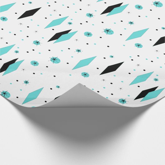 Retro Diamonds en Starbursts Verpakkingspapier Cadeaupapier (Hoek)