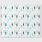 Retro Diamonds en Starbursts Verpakkingspapier Cadeaupapier (Vlak)