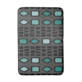Retro Diamonds Rechthoeken Black Turquoise Badmat (Voorkant Verticaal)