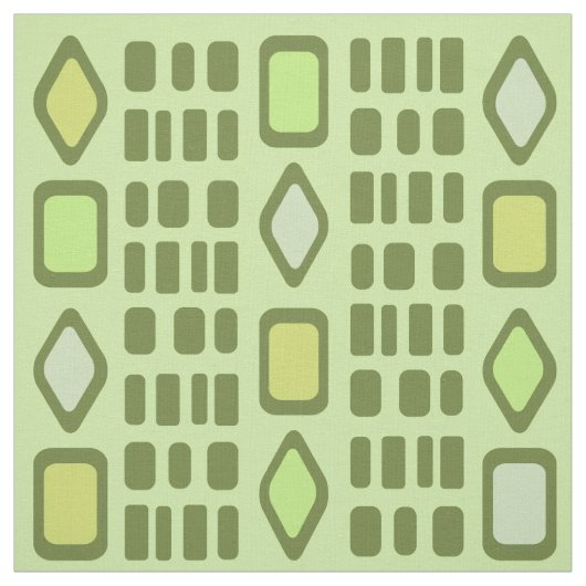 Retro Diamonds Rechthoeken Chartreuse Stof (Swatch)