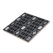 Retro Diamonds Rechthoeken donkergrijs Tegeltje (Zijkant)