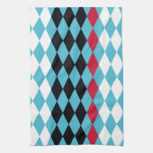 Retro Diamonds rood, wit, zwart Theedoek (Verticaal)