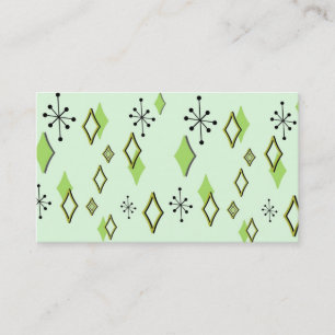 RETRO DIAMONDS & STARBURSTS: GROENE SCHERM VISITEKAARTJE