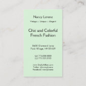 RETRO DIAMONDS & STARBURSTS: GROENE SCHERM VISITEKAARTJE (Achterkant)