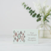 Retro Diamonds Stars Mint Chocolate Visitekaartje (Staand voorkant)