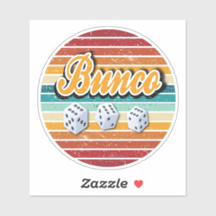 Retro  Dice Bunco Player Sticker