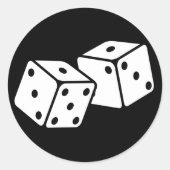 Retro Dice Ronde Sticker (Voorkant)