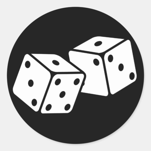 Retro Dice Ronde Sticker (Voorkant)