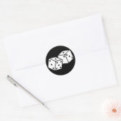Retro Dice Ronde Sticker (Envelop)