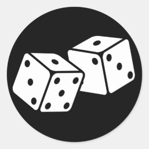 Retro Dice Ronde Sticker