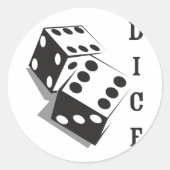 Retro Dice Ronde Sticker (Voorkant)