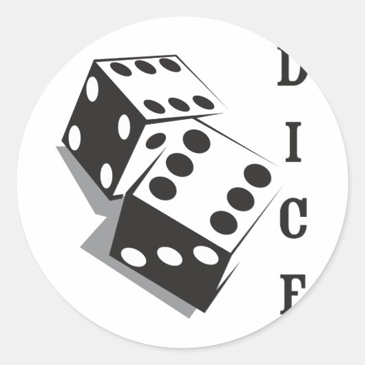 Retro Dice Ronde Sticker (Voorkant)