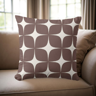 Retro Diep Bourgondië Mid Century Modern Geometris Kussen