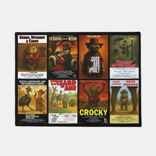 Retro dierfilm posterparodieën deurmat (Voorkant)