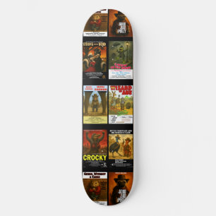 Retro dierfilm posterparodieën persoonlijk skateboard