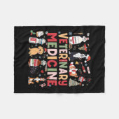 Retro Diergeneeskunde Vet Tech Cat Hondenliefhebbe Fleece Deken (Voorkant (Horizontaal))