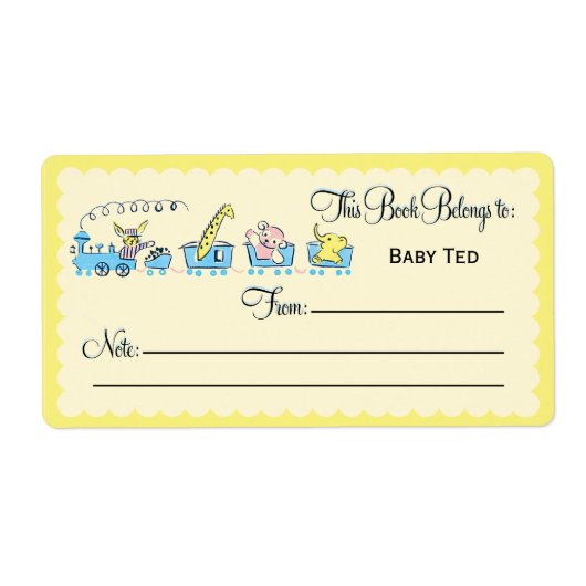 Retro Dierlijke Trein Boekplaat Etiket (Voorkant)