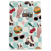 Retro Diner 1950s Patroon Medium Cadeauzakje (Voorkant)