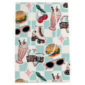 Retro Diner 1950s Patroon Medium Cadeauzakje (Achterkant)