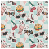 Retro Diner 1950s Patroon Stof (Close Up)