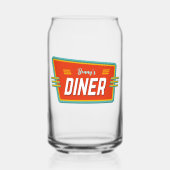 Retro Diner Aangepast Blikvorm Glas (Voorkant)